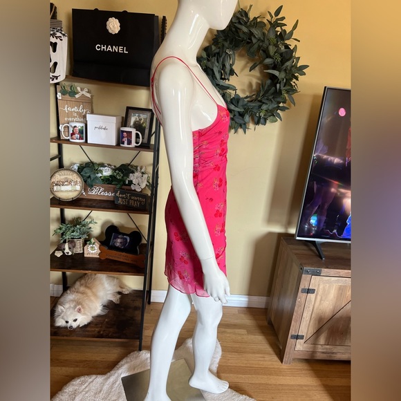 NWT Urban Outfitters Women’s Pink Cherry Print Mini Dress SZ S💗🍒 - Picture 8 of 14